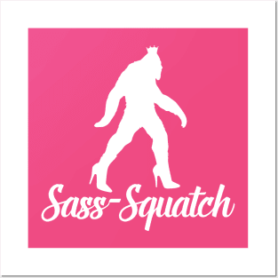 Sass Squatch white Posters and Art